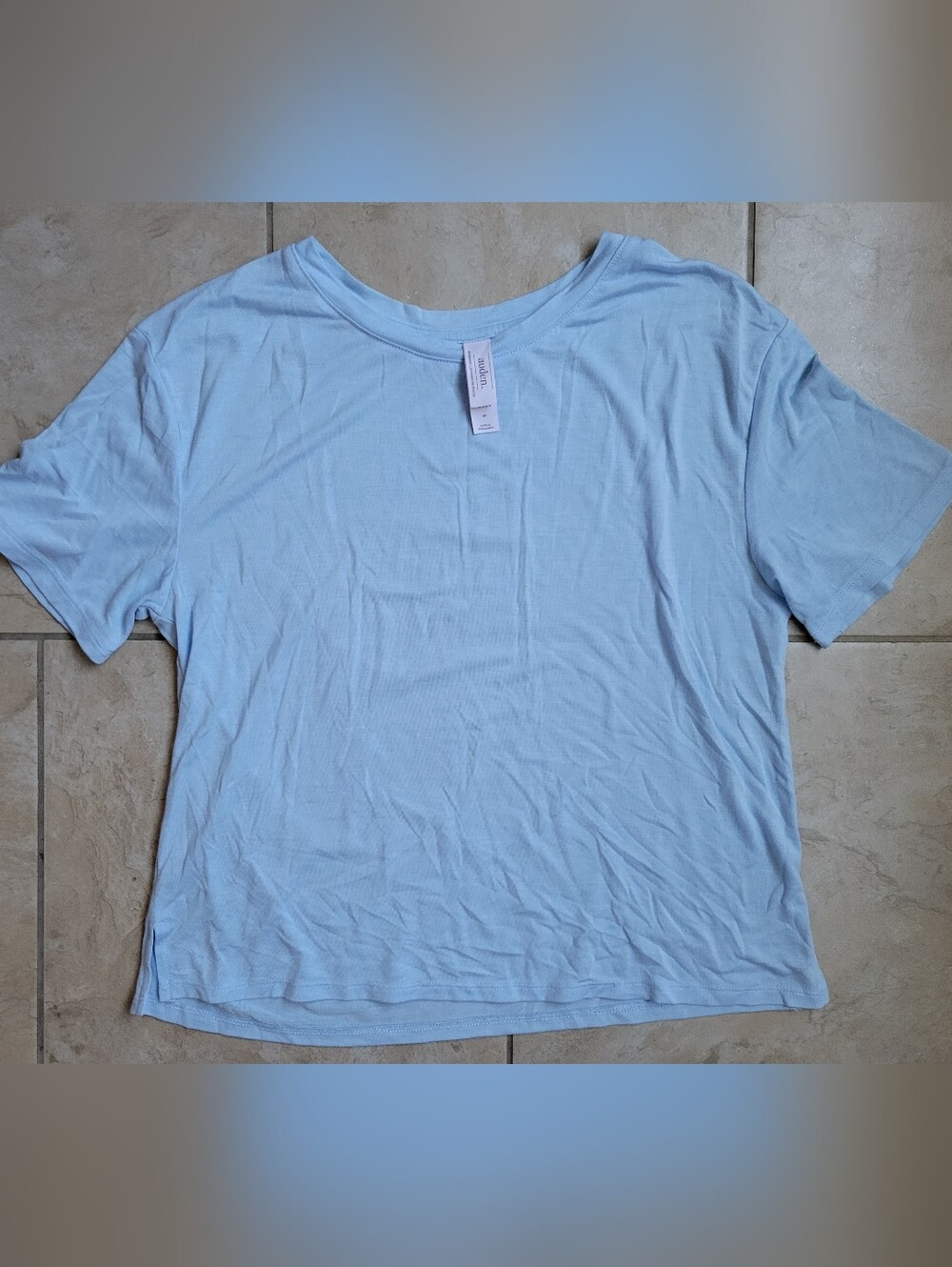 Auden Light Blue Women's Crew Neck Sleep Tee-Small